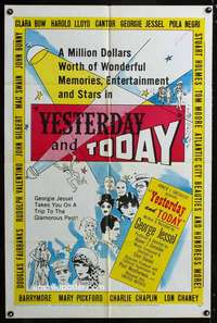 h737 YESTERDAY & TODAY one-sheet movie poster '53 classic old-time stars!