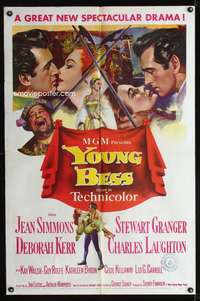 h740 YOUNG BESS one-sheet movie poster '53 Simmons, Granger, Laughton, Kerr