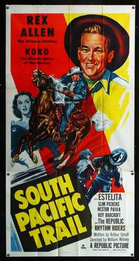 k033 SOUTH PACIFIC TRAIL three-sheet movie poster '52 Rex Allen, Estelita