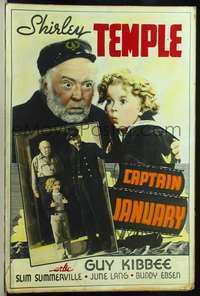 k057 CAPTAIN JANUARY Forty by Sixty movie poster '36 sailor Shirley Temple!