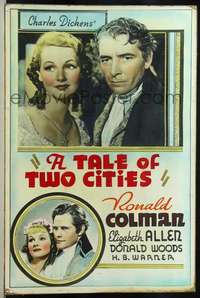 k069 TALE OF TWO CITIES Forty by Sixty movie poster '35 Ronald Colman, Allen
