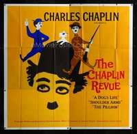 k013 CHAPLIN REVUE six-sheet movie poster '60 Charlie comedy compilation!