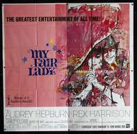 k017 MY FAIR LADY int'l six-sheet movie poster R69Audrey Hepburn,Peak art!