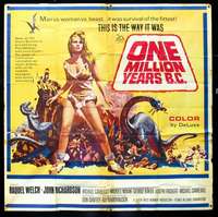 k018 ONE MILLION YEARS B.C. six-sheet movie poster '66 sexy Raquel Welch!
