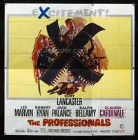 k019 PROFESSIONALS six-sheet movie poster '66 Burt Lancaster, Lee Marvin