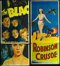 k045 BLACK CAT incomplete English six-sheet movie poster '34 Basil Rathbone