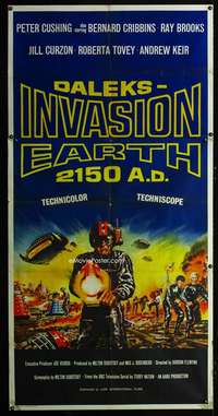 k038 DALEKS' INVASION EARTH: 2150 AD English three-sheet movie poster '66 Dr. Who