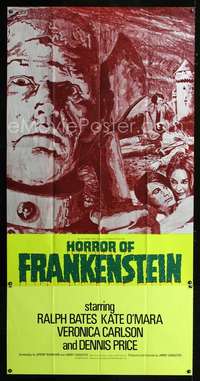 k040 HORROR OF FRANKENSTEIN English three-sheet movie poster '71 Hammer