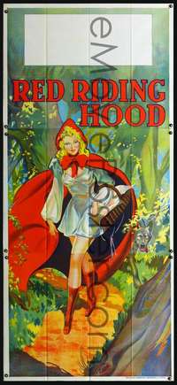 k053 RED RIDING HOOD stage play English three-sheet movie poster '30s sexy!