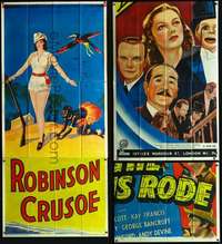 k054 ROBINSON CRUSOE stage play English three-sheet movie poster '30s bird!