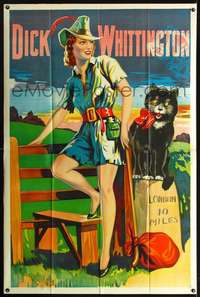 k056 DICK WHITTINGTON stage play English Forty by Sixty poster '30s cool!