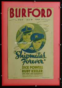 k157 SHIPMATES FOREVER window card movie poster '35 Dick Powell, Ruby Keeler