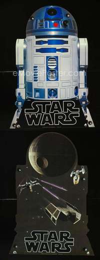 k077 STAR WARS die-cut mobile movie poster '77 cool R2-D2 & DeathStar!