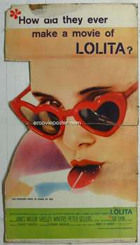 k073 LOLITA die-cut standee movie poster '62 Kubrick, sexy Sue Lyon!