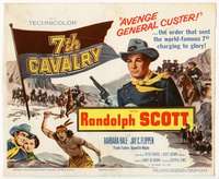 m017 7th CAVALRY movie title lobby card '56 Randolph Scott, Barbara Hale