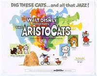 m020 ARISTOCATS movie title lobby card '71 Walt Disney feline jazz cartoon!