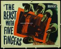 m252 BEAST WITH FIVE FINGERS movie lobby card '47 Peter Lorre, Alda