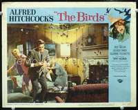 m272 BIRDS movie lobby card #7 '63 Alfred Hitchcock, birds attack!