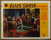 m273 BLACK SHIELD OF FALWORTH movie lobby card #5 '54 Curtis knighted!