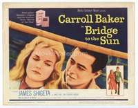 m033 BRIDGE TO THE SUN movie title lobby card '61 Shigeta, Carroll Baker