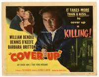 m046 COVER UP movie title lobby card '49 William Bendix, Dennis O'Keefe