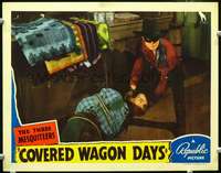 m325 COVERED WAGON DAYS movie lobby card '40 masked man saves the day!