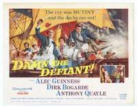 m048 DAMN THE DEFIANT movie title lobby card '62 Alec Guinness, Bogarde