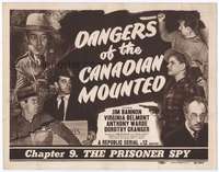 m050 DANGERS OF THE CANADIAN MOUNTED Chap 9 movie title lobby card '48 serial