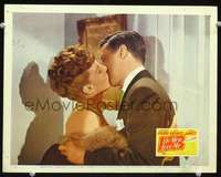 m345 DO YOU LOVE ME movie lobby card '46 Maureen O'Hara kisses Haymes!