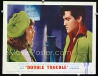 m350 DOUBLE TROUBLE movie lobby card #3 '67 Elvis Presley close up!
