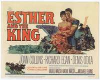m059 ESTHER & THE KING movie title lobby card '60 Joan Collins, Mario Bava