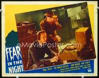 m367 FEAR IN THE NIGHT movie lobby card #1 '47 Paul Kelly film noir!