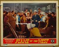 m378 FLAME OF THE WEST movie lobby card '45 Johnny Mack Brown, poker!