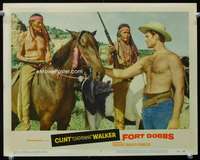 m392 FORT DOBBS movie lobby card #7 '58 barechested Clint Walker!