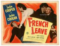 m071 FRENCH LEAVE movie title lobby card '48 Jackie Cooper, Jackie Coogan