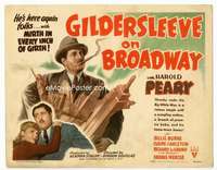 m076 GILDERSLEEVE ON BROADWAY movie title lobby card '43 Peary