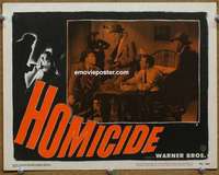 m467 HOMICIDE movie lobby card #6 '49 image of police on stakeout!