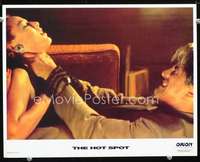m470 HOT SPOT movie lobby card '90Don Johnson chokes Virginia Madsen