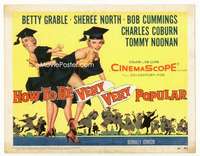 m087 HOW TO BE VERY, VERY POPULAR movie title lobby card '55 Betty Grable