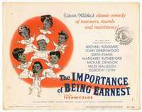 m091 IMPORTANCE OF BEING EARNEST movie title lobby card '53 Oscar Wilde