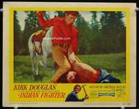 m494 INDIAN FIGHTER movie lobby card #3 '55 Kirk Douglas fighting!