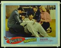 m495 INVISIBLE INVADERS movie lobby card #3 '59 crazy John Agar!