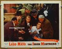 m496 IRON MISTRESS movie lobby card #8 '52 Alan Ladd in cool suit!