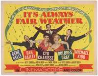 m094 IT'S ALWAYS FAIR WEATHER movie title lobby card '55 Kelly, Charisse