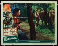 m512 KANSAS RAIDERS movie lobby card #5 '50Audie Murphy gets bad guys!
