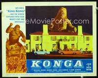 m525 KONGA movie lobby card #3 '61 wacky huge ape monster image!