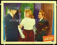 m529 LARCENY movie lobby card #8 '48 John Payne, Joan Caulfield