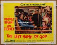 m542 LEFT HAND OF GOD movie lobby card #2 '55 Humphrey Bogart,Tierney