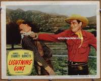 m554 LIGHTNING GUNS movie lobby card '50 Charles Starrett punching!