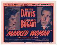 m113 MARKED WOMAN movie title lobby card R56 Bette Davis, Humphrey Bogart